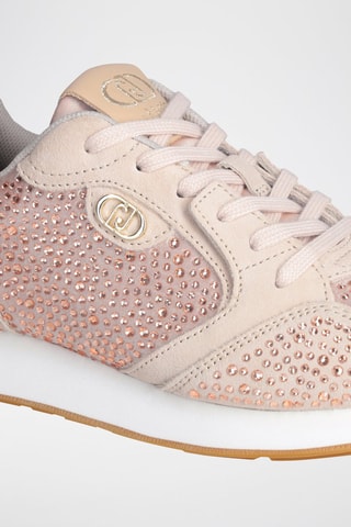 Sneakers en cuir Vibe - Beige, blanc et doré