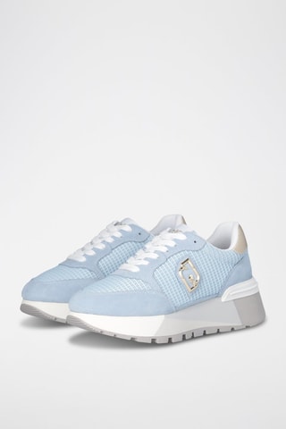 Baskets plateformes en nubuck Amazing - Blanc, bleu et argenté