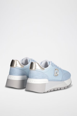 Baskets plateformes en nubuck Amazing - Blanc, bleu et argenté