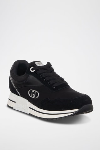 Sneakers compensées en cuir - Noir