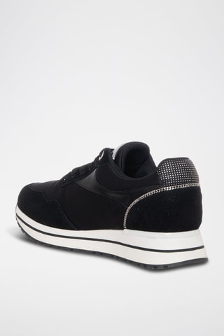 Sneakers compensées en cuir - Noir