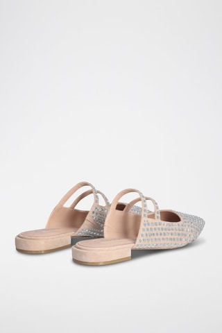 Mules en cuir de chèvre - Blanc et beige