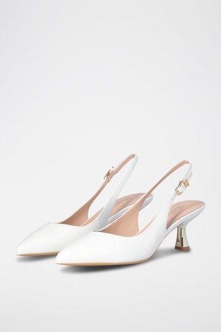 Escarpins en cuir Sandie - Blanc, beige et doré