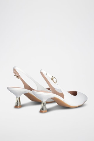 Escarpins en cuir Sandie - Blanc, beige et doré