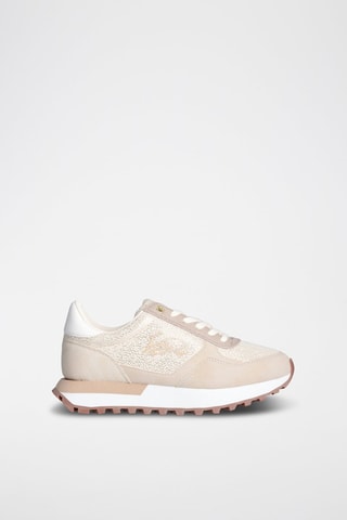 Sneakers Evelyn - Blanc, beige et rose