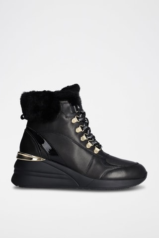 Sneakers montantes en cuir - Noir