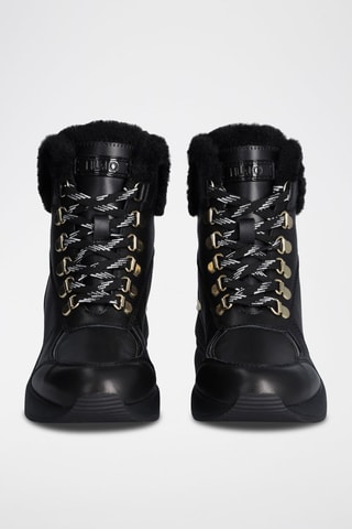 Sneakers montantes en cuir - Noir