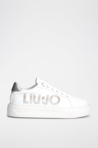 Sneakers in pelle Kylie - Bianco, dorato e argentato