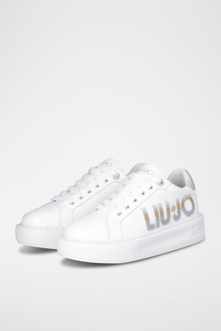 Sneakers in pelle Kylie - Bianco, dorato e argentato