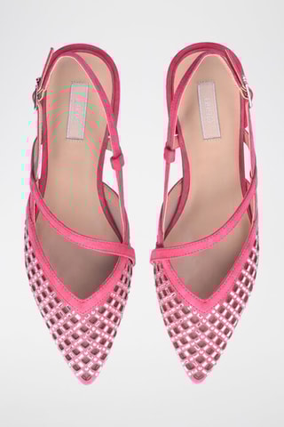 Sling-back en cuir de chèvre Viola - Rose