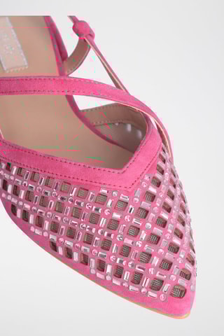 Sling-back en cuir de chèvre Viola - Rose