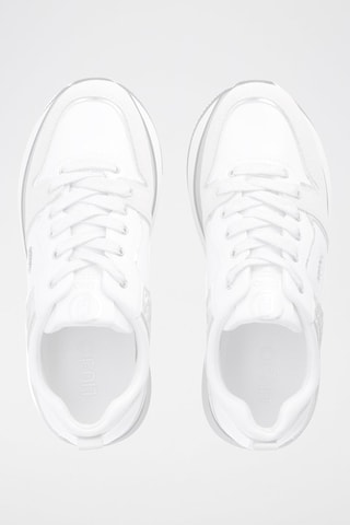 Sneakers plateformes en cuir - Blanc et argenté