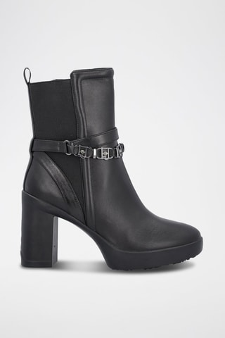 Bottines Chelsea en cuir nappa Now - Noir et argenté