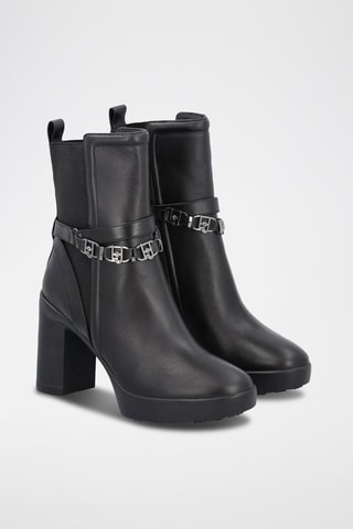 Bottines Chelsea en cuir nappa Now - Noir et argenté