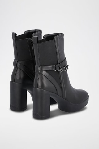 Bottines Chelsea en cuir nappa Now - Noir et argenté