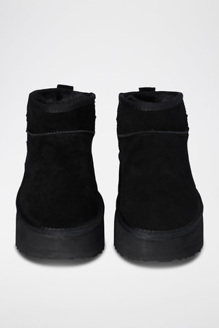 Bottines fourrées en cuir - Noir