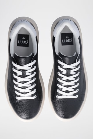 Sneakers plateformes en cuir - Noir
