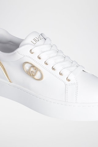Sneakers plateformes en cuir Pretty - Blanc et doré