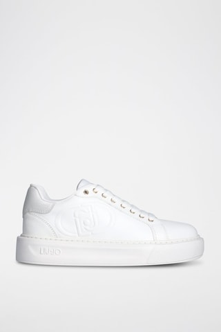 Baskets en cuir - Blanc et argenté