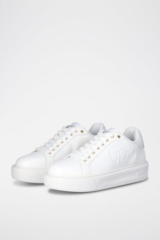 Baskets en cuir - Blanc et argenté