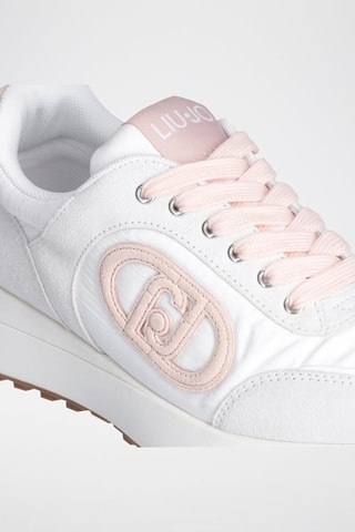 Baskets en nubuck Lolo - Blanc et rose