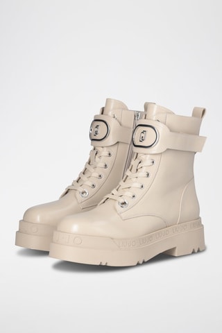 Bottines en cuir Love - Beige