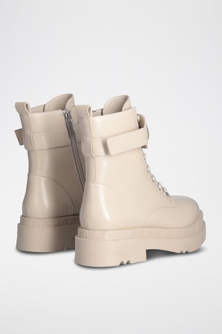Bottines en cuir Love - Beige