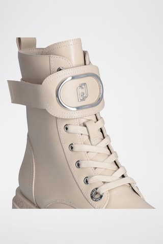 Bottines en cuir Love - Beige