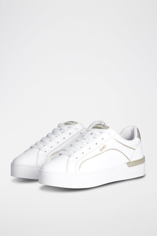 Baskets en cuir Silvia - Doré et blanc