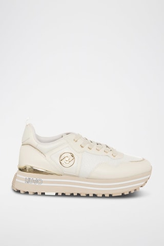 Baskets plateformes en cuir Maxi Wonder - Beige