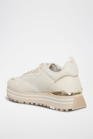 Baskets plateformes en cuir Maxi Wonder - Beige