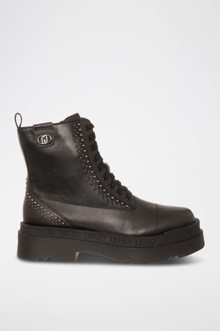 Bottines en cuir Love - Noir