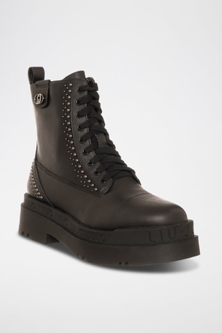 Bottines en cuir Love - Noir