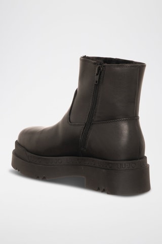 Bottines en cuir Love - Noir