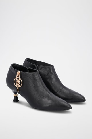 Low boots en cuir Gaia - Noir et doré