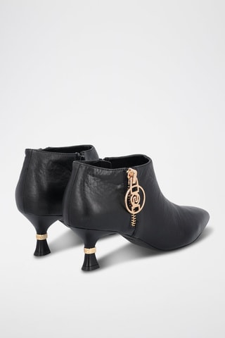 Low boots en cuir Gaia - Noir et doré