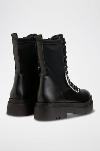 Bottines en cuir Love - Blanc et noir