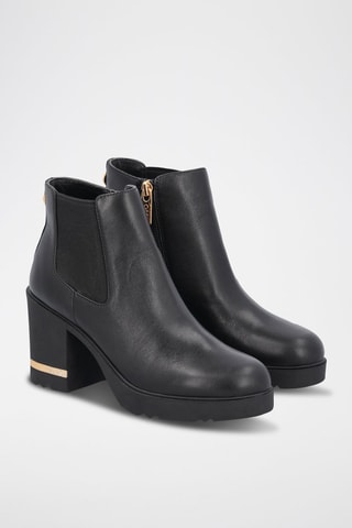Bottines Chelsea en cuir Gloria - Noir et doré
