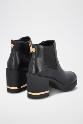 Bottines Chelsea en cuir Gloria - Noir et doré