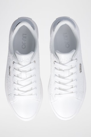 Sneakers plateformes - Blanc et argenté