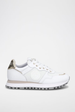 Sneakers en cuir de taureau Wonder - Blanc et doré