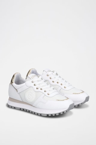 Sneakers en cuir de taureau Wonder - Blanc et doré