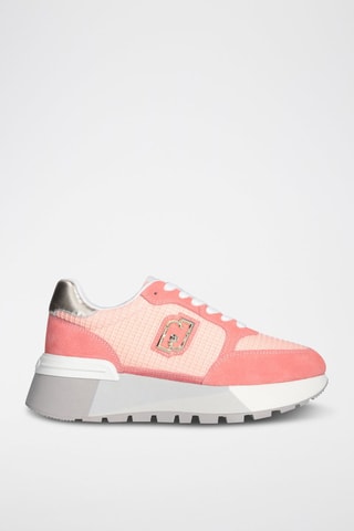 Baskets plateformes en nubuck Amazing - Blanc, orange et doré