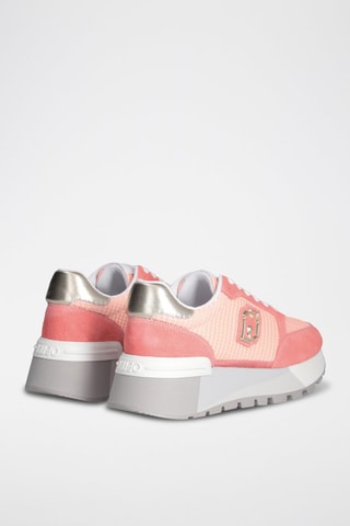 Baskets plateformes en nubuck Amazing - Blanc, orange et doré