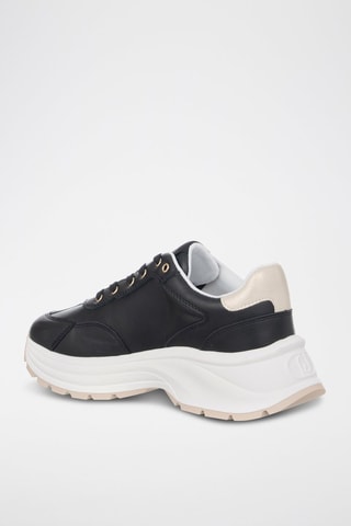 Baskets plateformes en cuir - Noir