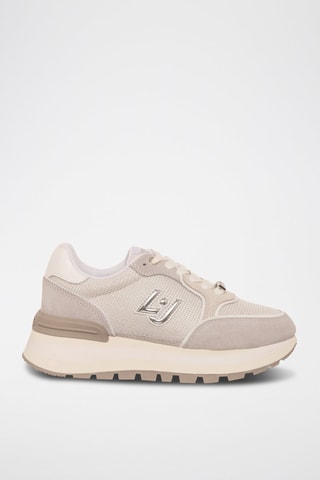 Baskets plateformes en cuir Amazing - Blanc et beige