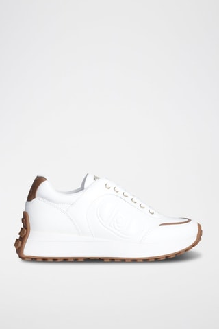 Sneakers en cuir Lolo - Blanc et marron