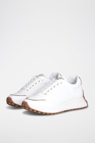 Sneakers en cuir Lolo - Blanc et marron