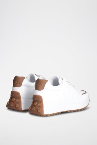 Sneakers en cuir Lolo - Blanc et marron