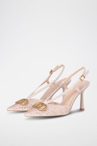 Escarpins Sabry - Beige, blanc et doré